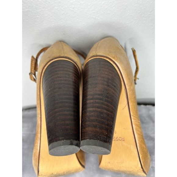 Fossil T Strap Flowerette Maryjane Heels 9 - Picture 7 of 12